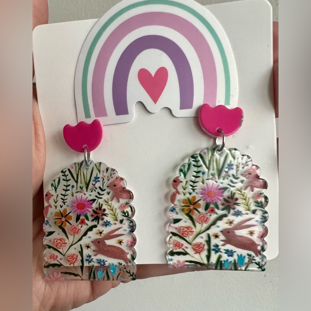 Floral acrylic earrings